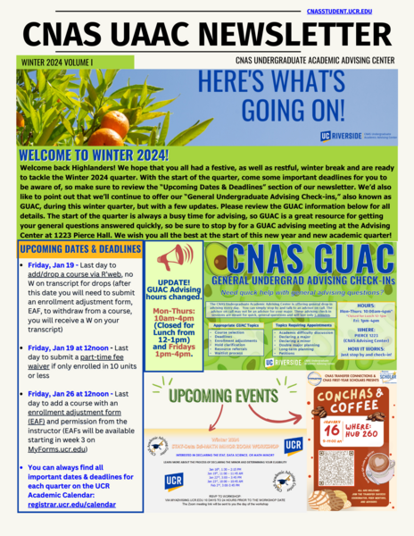 CNAS UAAC Newsletter Winter 2024 Volume I Image