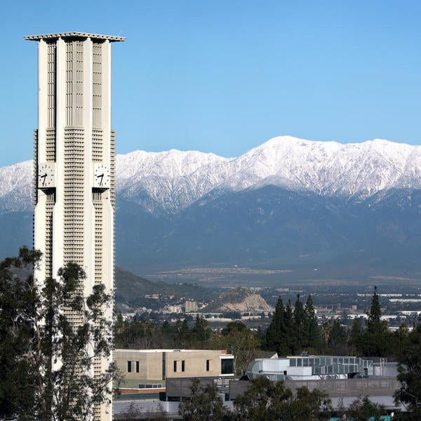 Clocktower Snow Mountains Background