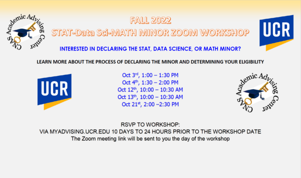 STAT DTSC MATH Minor Workshop Flyer
