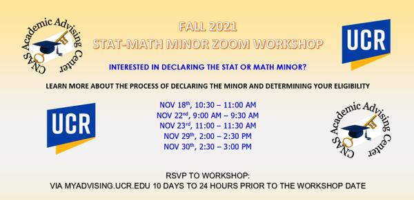 Stat Math Mino Workshops 21F to Declare for 22W