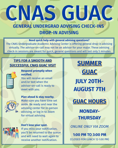 GUAC flier for July 20-Aug 7