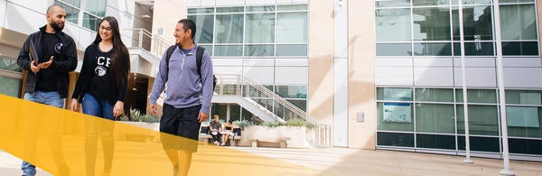 UCR Grad Open House - Grad students walking on the UCR campus (c) UCR/Stan Lim