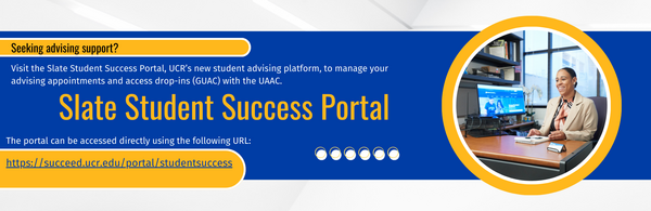 CNAS is using Slate Student Success Portal to schedule appointments & visit GUAC Drop-ins
