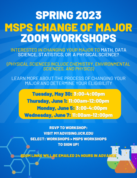 Spring 2023 MSPS Change of Major Workshops