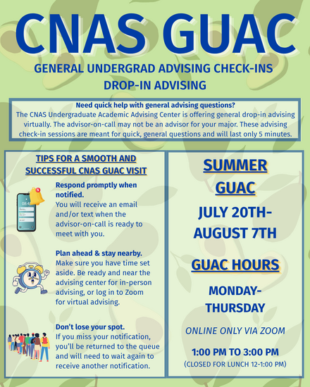 GUAC flier for July 20-Aug 7