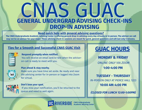 CNAS UAAC GUAC Drop-In Advising